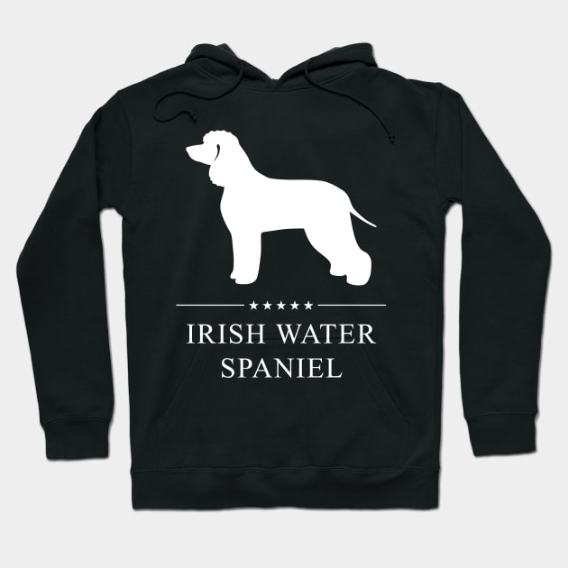 Irish Water Spaniel Dog White Silhouette Hoodie by millersye